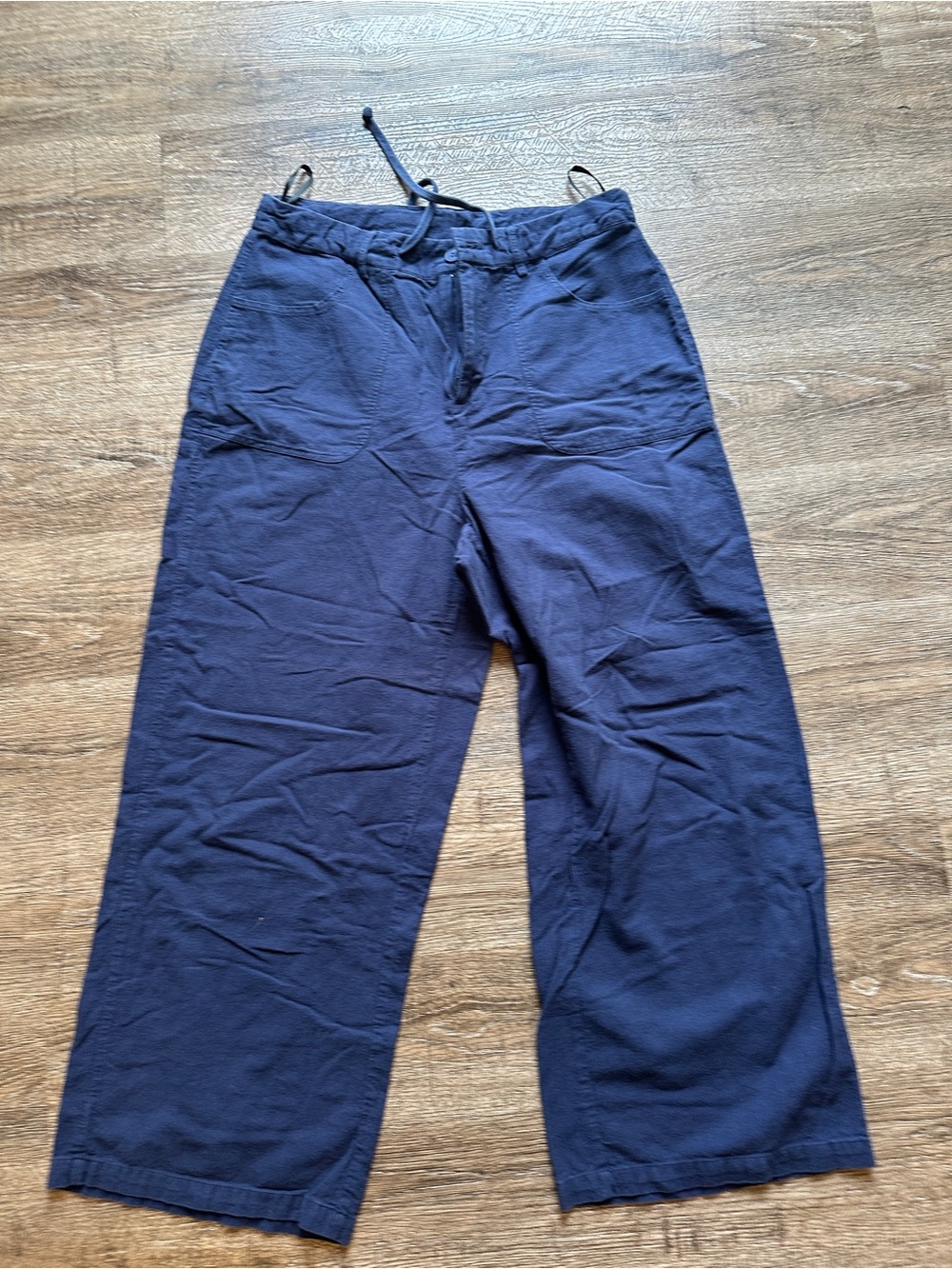 BloomChic Navy Wide-Leg Drawstring Joggers